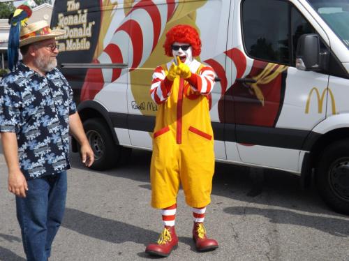 JR the DJ and Ronald McDonald clowning around